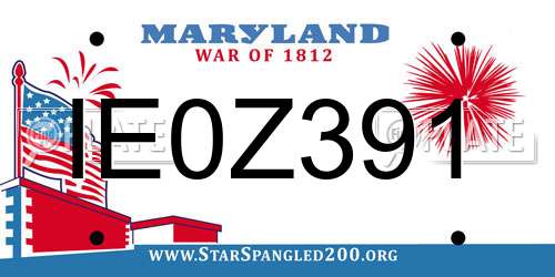 IE0Z391 Maryland License Plate