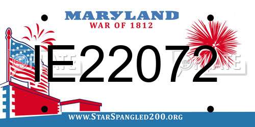 IE22072 Maryland License Plate