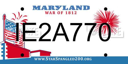 IE2A770 Maryland License Plate