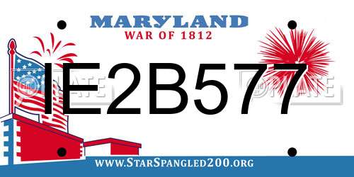 IE2B577 Maryland License Plate