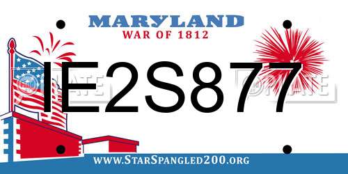 IE2S877 Maryland License Plate