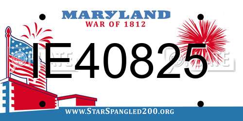 IE40825 Maryland License Plate