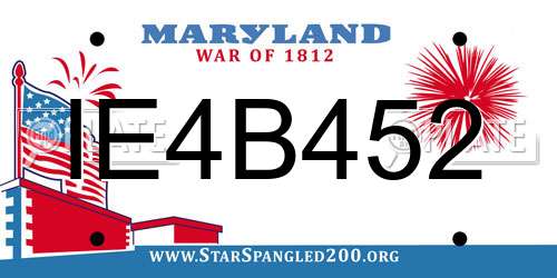 IE4B452 Maryland License Plate