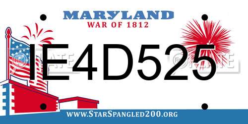 IE4D525 Maryland License Plate