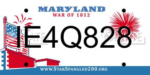 IE4Q828 Maryland License Plate