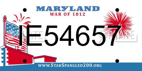 IE54657 Maryland License Plate