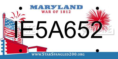 IE5A652 Maryland License Plate