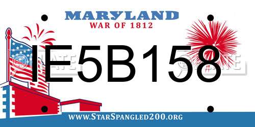 IE5B158 Maryland License Plate