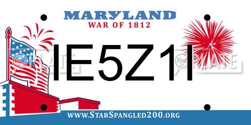 IE5Z1I Maryland License Plate