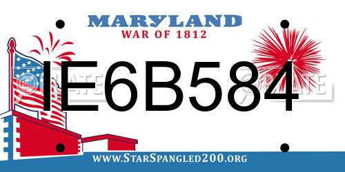 IE6B584 Maryland License Plate