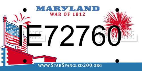 IE72760 Maryland License Plate
