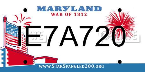 IE7A720 Maryland License Plate