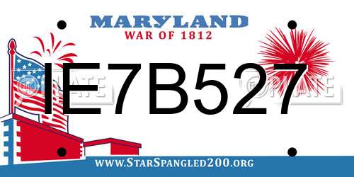 IE7B527 Maryland License Plate
