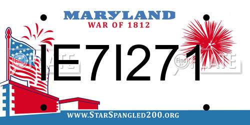 IE7I271 Maryland License Plate