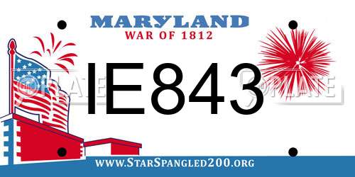 IE843 Maryland License Plate