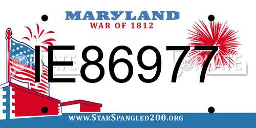 IE86977 Maryland License Plate