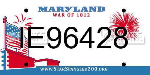 IE96428 Maryland License Plate