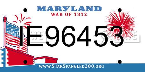 IE96453 Maryland License Plate