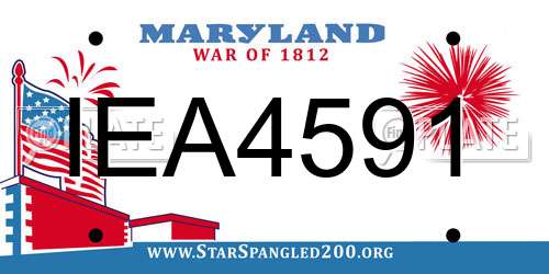 IEA4591 Maryland License Plate