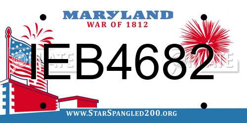IEB4682 Maryland License Plate
