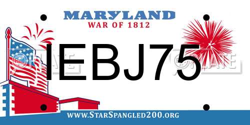 IEBJ75 Maryland License Plate