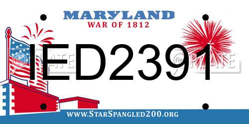IED2391 Maryland License Plate