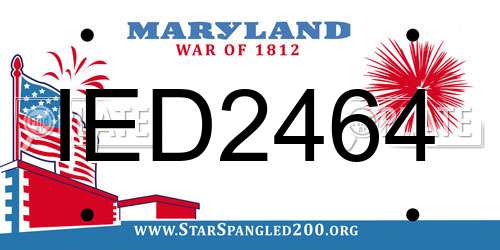 IED2464 Maryland License Plate