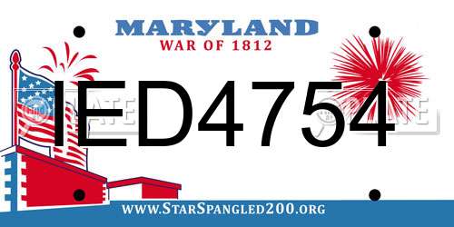 IED4754 Maryland License Plate