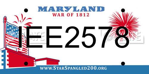 IEE2578 Maryland License Plate