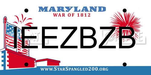 IEEZBZB Maryland License Plate