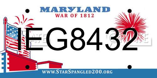 IEG8432 Maryland License Plate