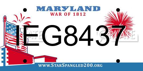 IEG8437 Maryland License Plate