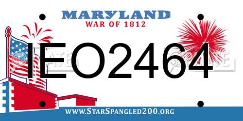IEO2464 Maryland License Plate