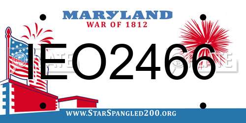 IEO2466 Maryland License Plate