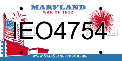 IEO4754 Maryland License Plate