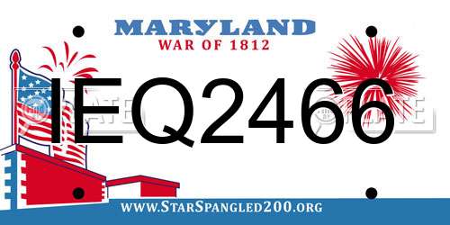 IEQ2466 Maryland License Plate