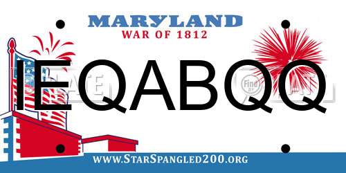 IEQABQQ Maryland License Plate