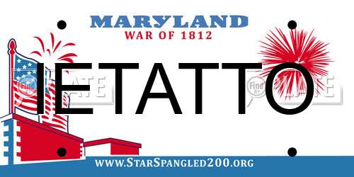 IETATTO Maryland License Plate