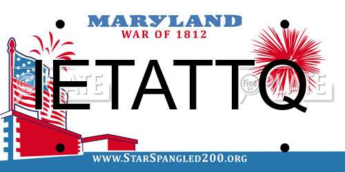 IETATTQ Maryland License Plate