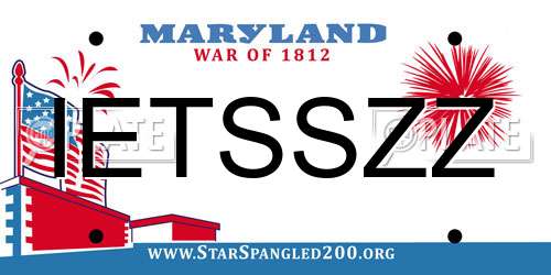 IETSSZZ Maryland License Plate
