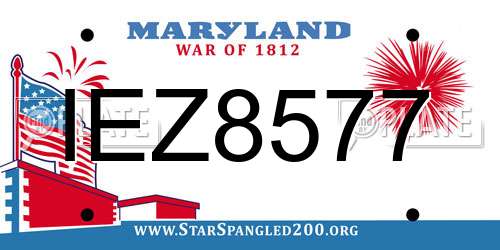 IEZ8577 Maryland License Plate