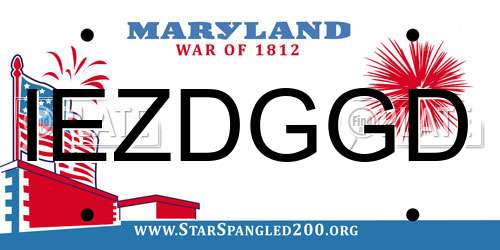 IEZDGGD Maryland License Plate
