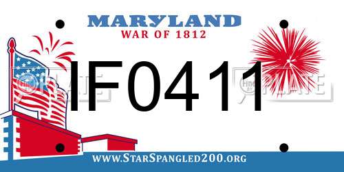 IF0411 Maryland License Plate