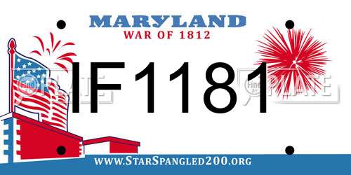 IF1181 Maryland License Plate