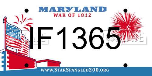 IF1365 Maryland License Plate