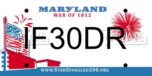 IF30DR Maryland License Plate