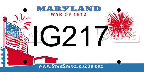 IG217 Maryland License Plate