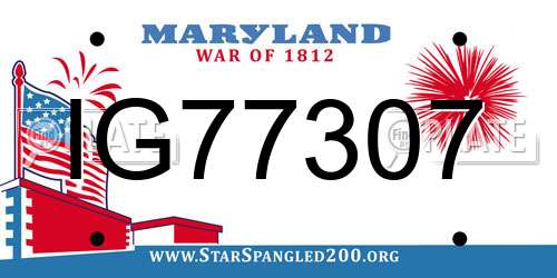 IG77307 Maryland License Plate