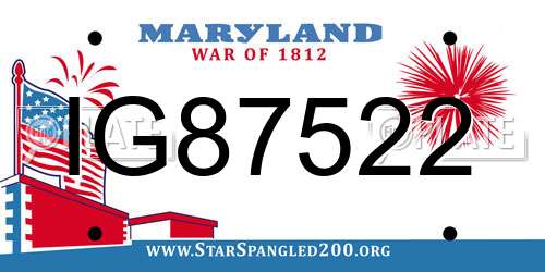 IG87522 Maryland License Plate