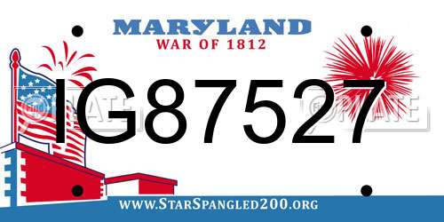 IG87527 Maryland License Plate